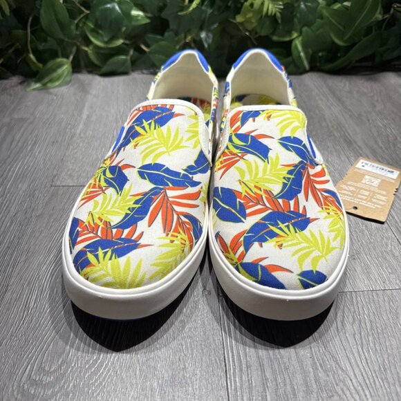 OluKai Lae\'ahi Pa\'i Men’s US Size 10.5 Canvas Slip-On Sneakers Off White/Aloha main image 7